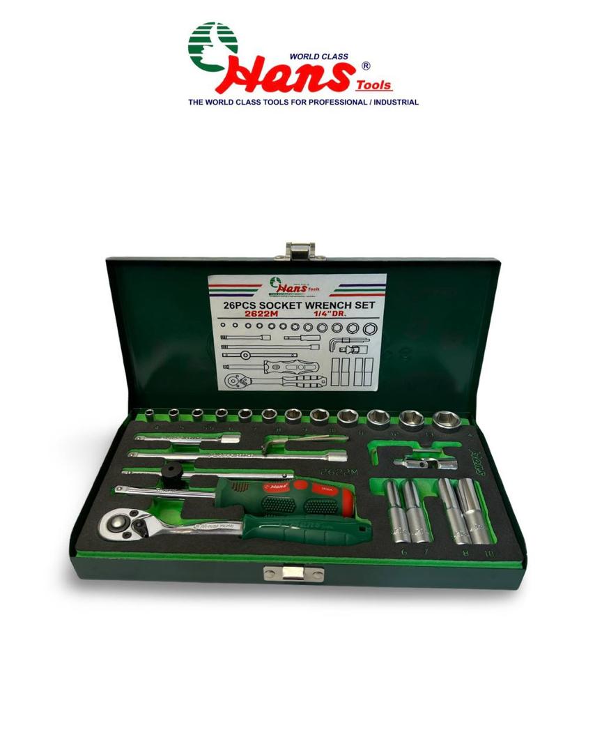 جعبه بکس 26 پارچه  1/4هنس  مدل 2622M طرح جدید